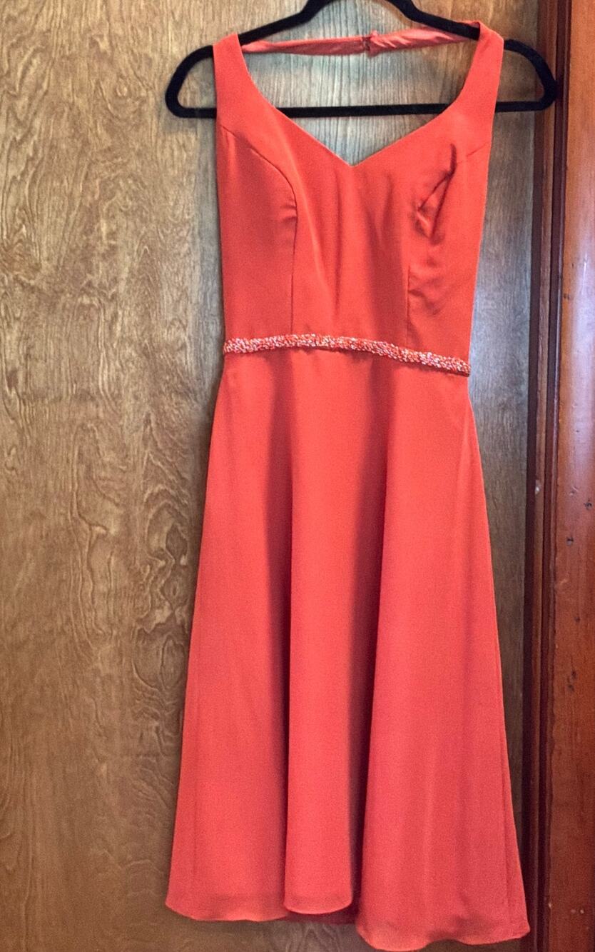 NWT Alfred Angelo Burnt Orange Fit & Flare Cocktail Dress sz 6